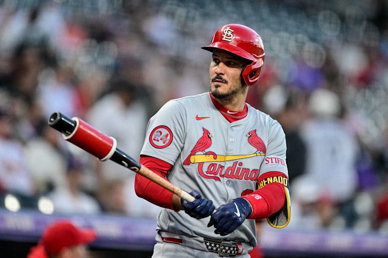 Nolan Arenado, in a St. Louis Cardinals gray away uniform